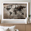 Black and White World Map Canvas Print – Framed Wall Art for by MyGreatCanvas | Canvas Wall Art Prints | Photo Prints & Wall Decor