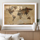 Navy Blue and Gold World Map Canvas Print – Framed Luxury by MyGreatCanvas | Canvas Wall Art Prints | Photo Prints & Wall Decor