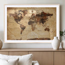 Modern Red and Gray World Map Canvas Print – Framed Wall Art by MyGreatCanvas | Canvas Wall Art Prints | Photo Prints & Wall Decor