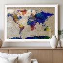 Colorful World Map Canvas Wall Art – Abstract Watercolor Map by MyGreatCanvas | Canvas Wall Art Prints | Photo Prints & Wall Decor