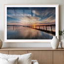 Wooden Pier on Seascape and Sunset Wall Art Canvas Print by MyGreatCanvas | Canvas Wall Art Prints | Photo Prints & Wall Decor