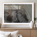 Gray Marble Fluid Wall Art – Modern Abstract Canvas Print
