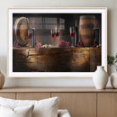 Wine and Barrels Wall Art Canvas Print by MyGreatCanvas | Canvas Wall Art Prints | Photo Prints & Wall Decor