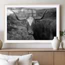 Western Home Wall Art Canvas Print, Framed Texas Longhorn by MyGreatCanvas | Canvas Wall Art Prints | Photo Prints & Wall Decor