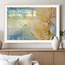 Green and Yellow Marble Fluid Effect Wall Art, Green and