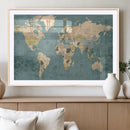 Classic World Map Canvas Print – Framed Vintage Map Wall by MyGreatCanvas | Canvas Wall Art Prints | Photo Prints & Wall Decor