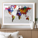 World Map Canvas Print – Detailed Map of the World Wall Art