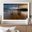 Serene Lake Pier at Sunset Canvas Print | Landscape Canvas