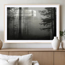 Misty Forest Wall Art Premium Canvas Print a Foggy and