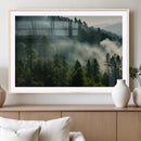 Misty Forest Wall Art Premium Canvas Print a Foggy and
