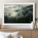 Captivating Misty Forest Wall Art Premium Canvas Print a