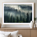 Captivating Misty Forest Wall Art Premium Canvas Print a