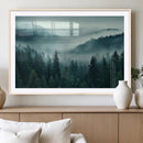 Captivating Misty Foggy Forest Wall Art Premium Canvas Print