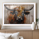 Abstract Bull Highland Cow Canvas Wall Art Print – Vibrant by MyGreatCanvas | Canvas Wall Art Prints | Photo Prints & Wall Decor