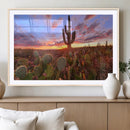 Arizona Desert Wall Art Canvas Print - Framed Deser Sunset