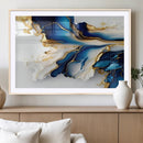 Gold Marble Art - Abstract Geode Gold And Blue Marble Shape