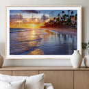 Serene Beach Sunset Wall Art Canvas- Coastal Seascape Print