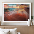 Sunset Beach Wall Art | Ocean Canvas Print | Coastal Wall