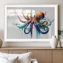 Watercolor Vibrant Octopus Wall Art Canvas Print | Abstract