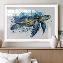 Turtle Wall Art Canvas Print, Framed Watercolor Turtle Art