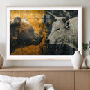 Bear and Bull Wall Art Canvas Print – Abstract Animal