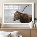Rustic Bull Wall Art Canvas Print – Modern Longhorn