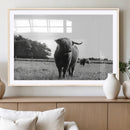 Black and White Highland Cow Wall Art Canvas Print | Rustic by MyGreatCanvas | Canvas Wall Art Prints | Photo Prints & Wall Decor