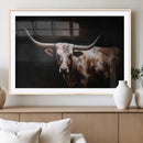 Texas Longhorn Wall Art Canvas Print | Western Ranch Decor |