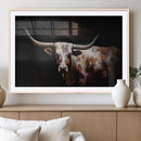 Texas Longhorn Wall Art Canvas Print | Western Ranch Decor |