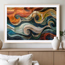 Abstract Wave Wall Art | Ready to Hang Framed Canvas Print |