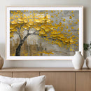 Yellow Blossom Tree Canvas Wall Art - Floral Abstract Modern
