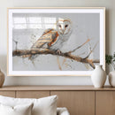 Barn Owl Wall Art on Branch | Stunning Canvas Print for