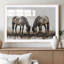 Chines Ink Style Horses Wall Art Canvas Print