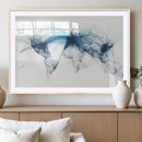 Flight Route Map Wall Art Canvas Print, Abstract Air Traffic