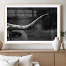Cow Longhorn Wall Art | Black and White Print | Ready to by MyGreatCanvas | Canvas Wall Art Prints | Photo Prints & Wall Decor