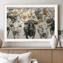 Farmhouse Wall Art | Western Longhorn Cattle Canvas Print | by MyGreatCanvas | Canvas Wall Art Prints | Photo Prints & Wall Decor