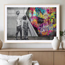 Banksy Print - Street Art Canvas Wall Art - Kids Revealing