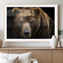Grizzly Brown Bear Canvas Wall Art, Wildlife Animal Canvas
