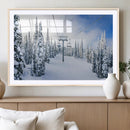 Winter Ski Lift Wall Art Print - Landscape Wall Art | Snowy