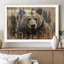 Majestic Grizzly 399 Bear Wall Art | 3-Panel Rustic Canvas