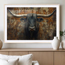 Longhorn Texas Cow Bull Wall Art | Rustic Farmhouse Canvas by MyGreatCanvas | Canvas Wall Art Prints | Photo Prints & Wall Decor