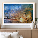 Ocean Wave at Sunset Canvas Wall Art – Vibrant Coastal Beach
