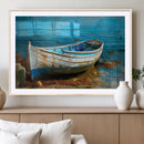 Vintage Boat on Tranquil Waters | Coastal Wall Art for