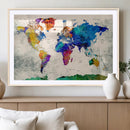 World Map Canvas Print – Framed Travel Map Wall Art for by MyGreatCanvas | Canvas Wall Art Prints | Photo Prints & Wall Decor