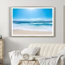 Wall Art Canvas Print Shiny Blue Sea and Beach by MyGreatCanvas | Canvas Wall Art Prints | Photo Prints & Wall Decor