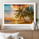 Tropical Sunset Beach Canvas Wall Art Print – Vibrant Palm by MyGreatCanvas | Canvas Wall Art Prints | Photo Prints & Wall Decor