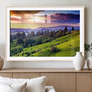 Green Hills and Sunset Wall Art Print - Scenic Landscape by MyGreatCanvas | Canvas Wall Art Prints | Photo Prints & Wall Decor