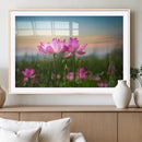 Pink Flower on the Mountain Canvas Print, Framed Pink Flower