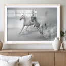 Large Wall Art Canvas Print – Beautiful Running White Horses