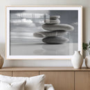 Still Life Black and White Zen Stones Wall Art Canvas,